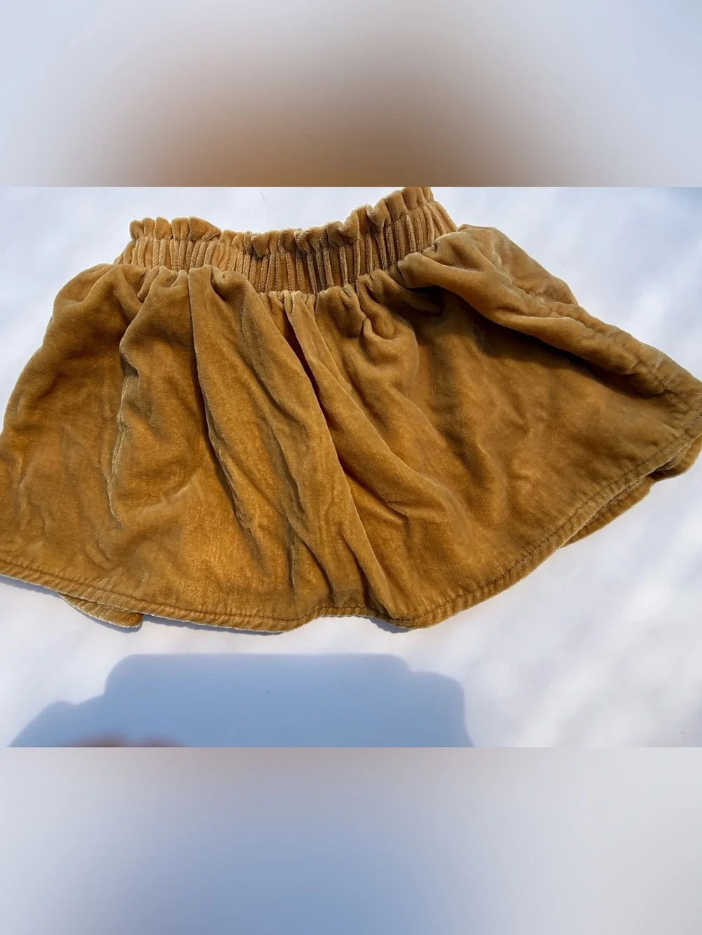 Gymboree Mustard Velvet Gathered Skirt